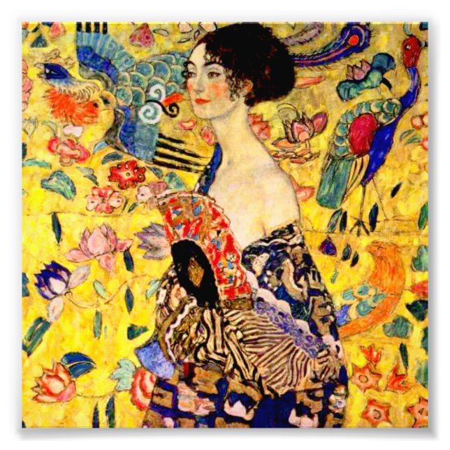 Gustav Klimt Lady with Fan Photo Print (Front)