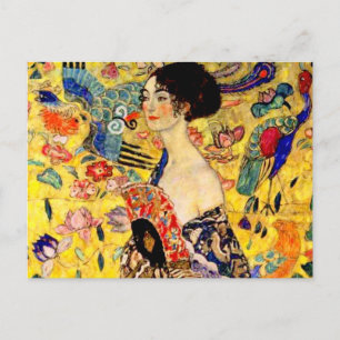Gustav Klimt Lady with Fan Postcard