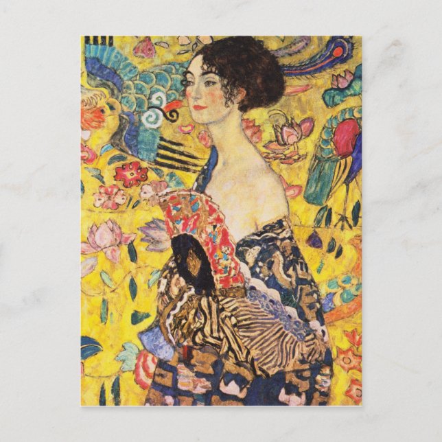 Gustav Klimt Lady With Fan Postcard (Front)