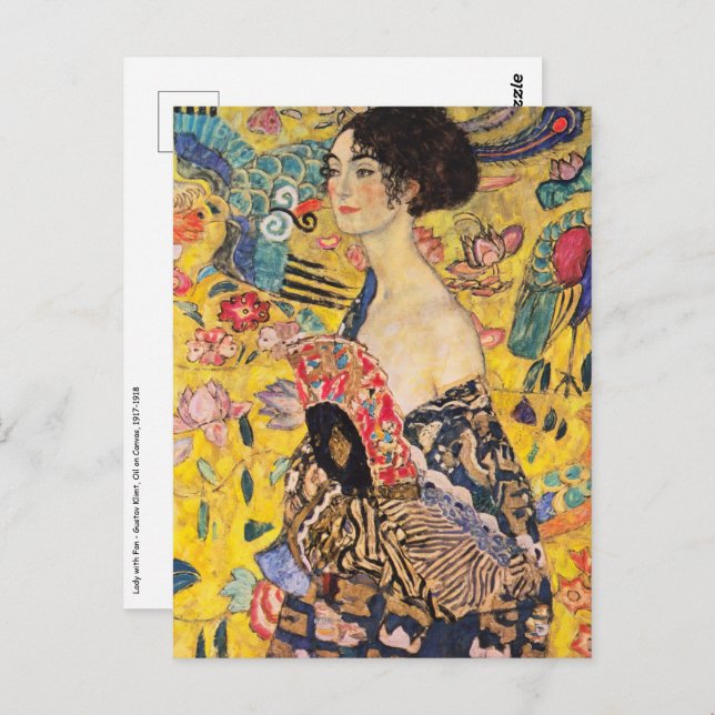 Gustav Klimt - Lady with Fan Postcard (Front/Back)