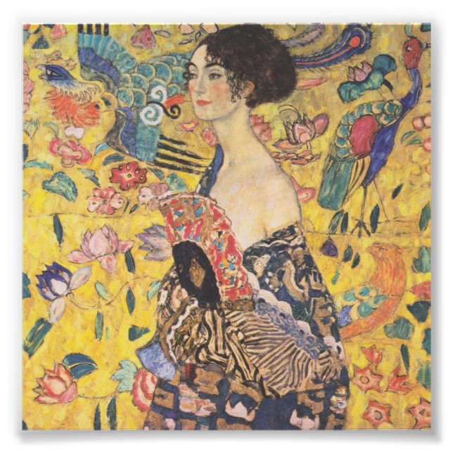 Gustav Klimt Lady With Fan Print (Front)