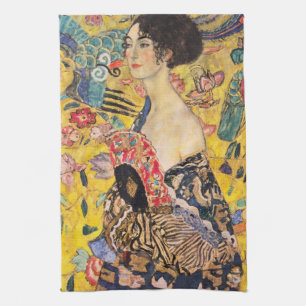 Gustav Klimt - Lady with Fan Tea Towel
