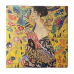 Gustav Klimt - Lady with Fan Tile<br><div class="desc">Lady with Fan - Gustav Klimt,  Oil on Canvas,  1917-1918</div>