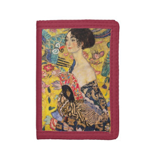 Gustav Klimt - Lady with Fan Trifold Wallet