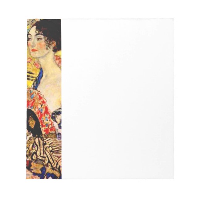 Gustav Klimt Lady with Fan Updated Notepad (Front)