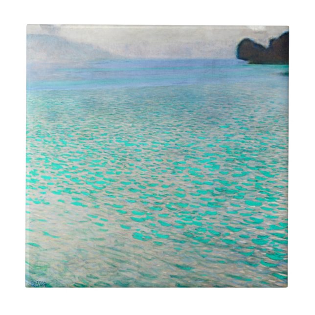 Gustav Klimt Lake Attersee Ceramic Tile (Front)