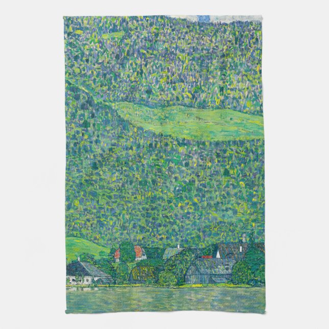 Gustav Klimt - Litzlberg am Attersee Tea Towel (Vertical)