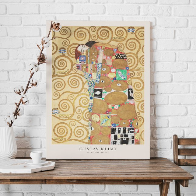 Gustav Klimt Lovers Embrace Art Exhibition Poster Canvas Print (Creator Uploaded)