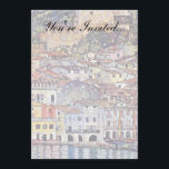 Gustav Klimt - Malcesine at Lake Garda Italy Invitation<br><div class="desc">Malcesine is a commune (municipality) in the Province of Verona in Italy, located about 120 km northwest of Venice. Painted by Gustave Klimt in 1913, the original was destroyed during World War II. Unlike similar stores, Art Lover's Cafe features classic, high resolution works of art that have been carefully restored,...</div>