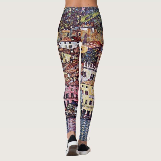 Gustav Klimt - Malcesine at Lake Garda Italy Leggings (Back)