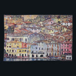 Gustav Klimt - Malcesine at Lake Garda Italy Tea Towel<br><div class="desc">Malcesine is a commune (municipality) in the Province of Verona in Italy, located about 120 km northwest of Venice. Painted by Gustave Klimt in 1913, the original was destroyed during World War II. Unlike similar stores, Art Lover's Cafe features classic, high resolution works of art that have been carefully restored,...</div>