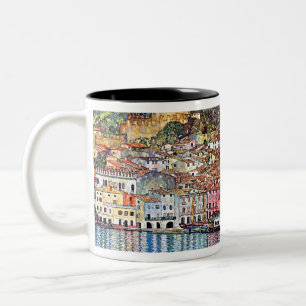Gustav Klimt Malcesine on Lake Garda Two-Tone Coffee Mug
