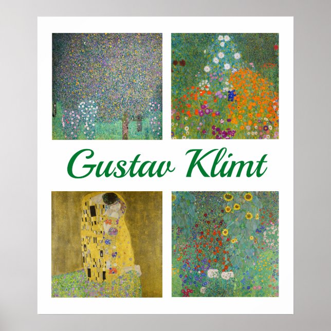 Gustav Klimt Masterpieces Patchwork Poster (Front)