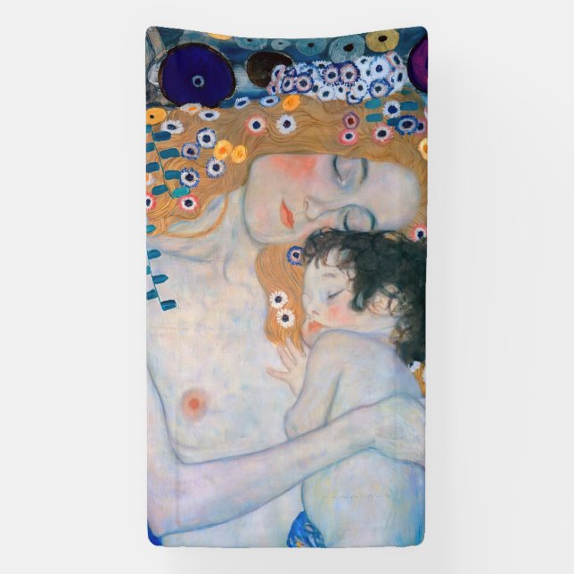 Gustav Klimt - Mother and Child Banner (Vertical)
