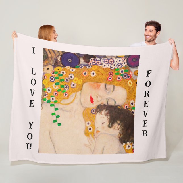 Gustav Klimt - Mother and Child  Fleece Blanket (In Situ)