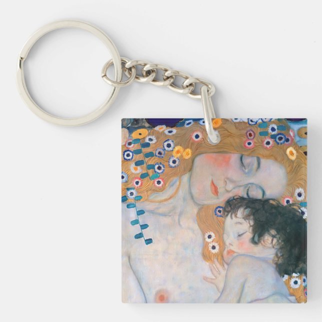 Gustav Klimt - Mother and Child Key Ring (Front)