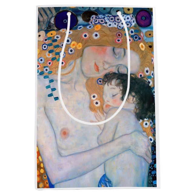 Gustav Klimt - Mother and Child Medium Gift Bag (Front)