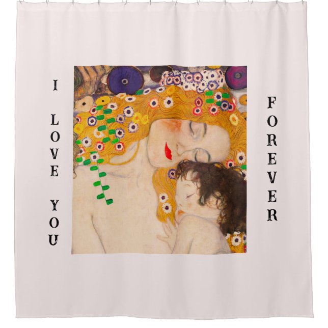Gustav Klimt - Mother and Child  Shower Curtain (Front)