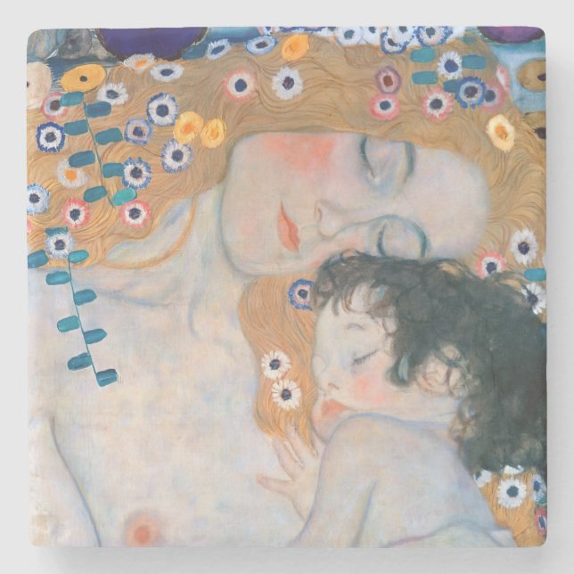 Gustav Klimt - Mother and Child Stone Coaster (Front)