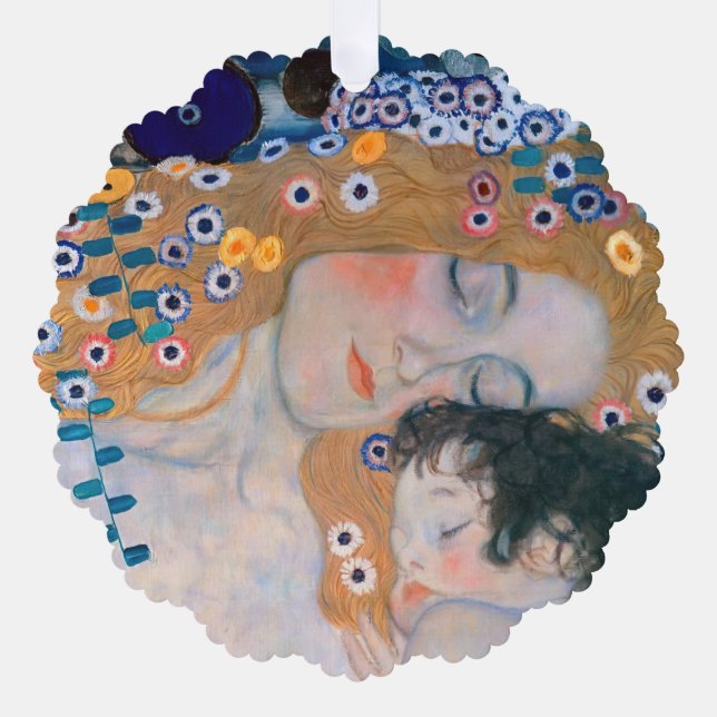 Gustav Klimt - Mother and Child Tree Decoration Card (Front)