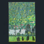 Gustav Klimt - Mountain Slope at Unterach Tea Towel<br><div class="desc">Mountain Slope at Unterach / Slope in a Forest on Attersee Lake - Gustav Klimt,  Oil on Canvas,  1916</div>