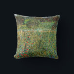 Gustav Klimt - Orchard Cushion<br><div class="desc">Orchard / Blooming Field / Field of Flowers - Gustav Klimt,  Oil on Canvas,  1907</div>