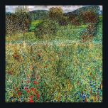 Gustav Klimt - Orchard Poster<br><div class="desc">Orchard / Blooming Field / Field of Flowers - Gustav Klimt,  Oil on Canvas,  1907</div>