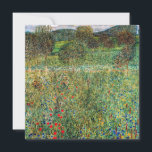 Gustav Klimt - Orchard Thank You Card<br><div class="desc">Orchard / Blooming Field / Field of Flowers - Gustav Klimt,  Oil on Canvas,  1907</div>