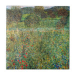 Gustav Klimt - Orchard Tile<br><div class="desc">Orchard / Blooming Field / Field of Flowers - Gustav Klimt,  Oil on Canvas,  1907</div>