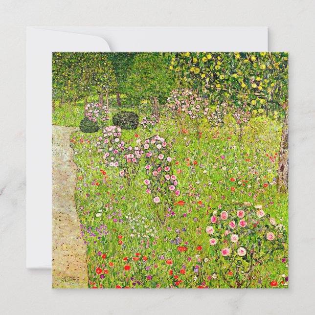 Gustav Klimt Orchard with Roses Invitation (Front)