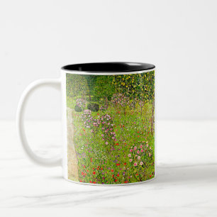 Gustav Klimt Orchard with Roses Two-Tone Coffee Mug