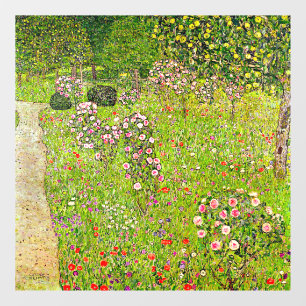 Gustav Klimt Orchard with Roses Window Cling