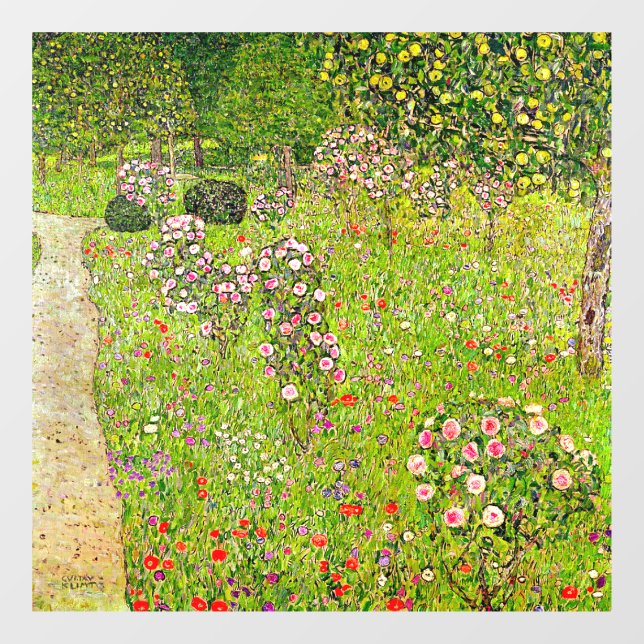 Gustav Klimt Orchard with Roses Window Cling (Sheet)