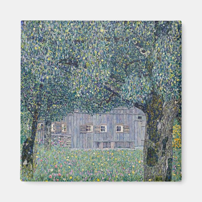 Gustav Klimt painting, Farmhouse in Upper Austria Magnet (Front)