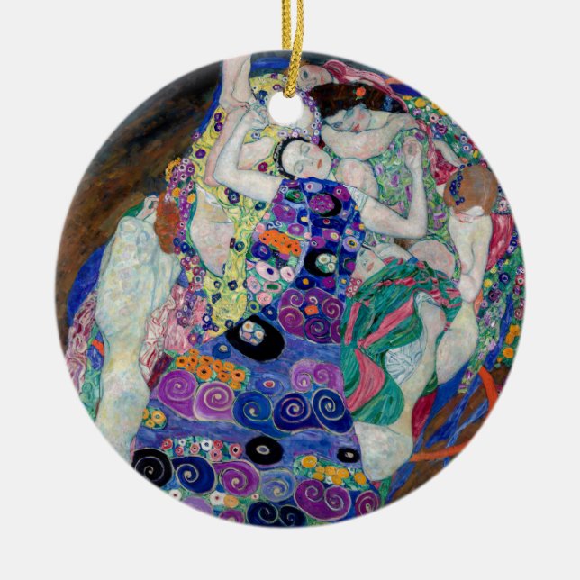 Gustav Klimt Painting The Virgin Ceramic Tree Decoration (Front)