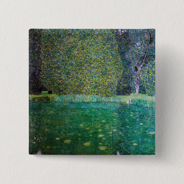Gustav Klimt - Park of Schloss Kammer am Attersee 15 Cm Square Badge (Front)
