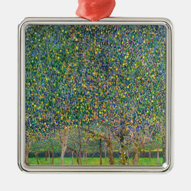 Gustav Klimt - Pear Tree Metal Tree Decoration (Front)