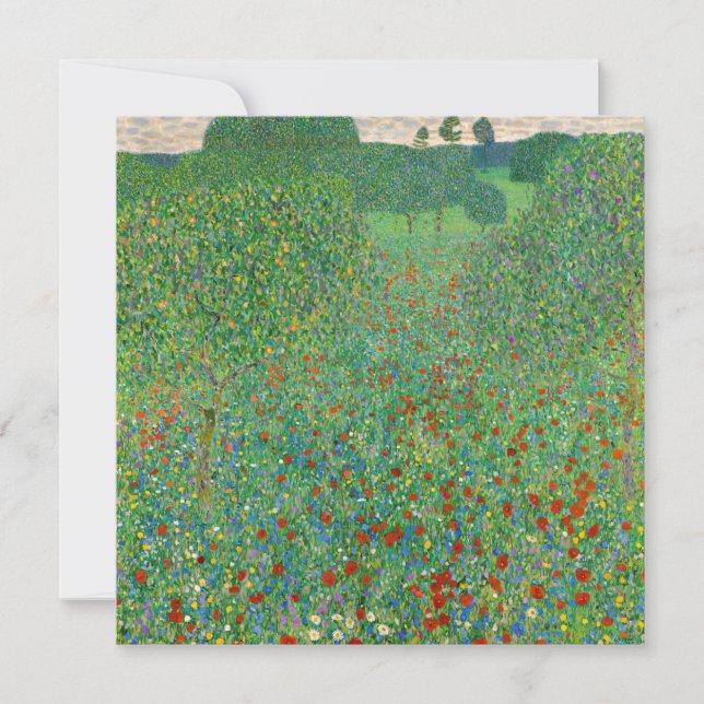 Gustav Klimt - Poppy Field Invitation (Front)