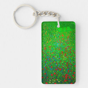 Gustav Klimt Poppy Field Key Ring