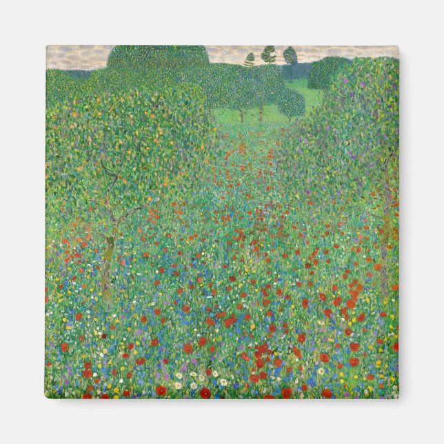 Gustav Klimt - Poppy Field Magnet (Front)