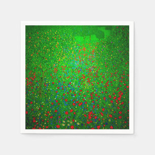 Gustav Klimt Poppy Field Napkin