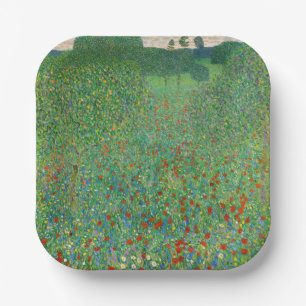 Gustav Klimt - Poppy Field Paper Plate