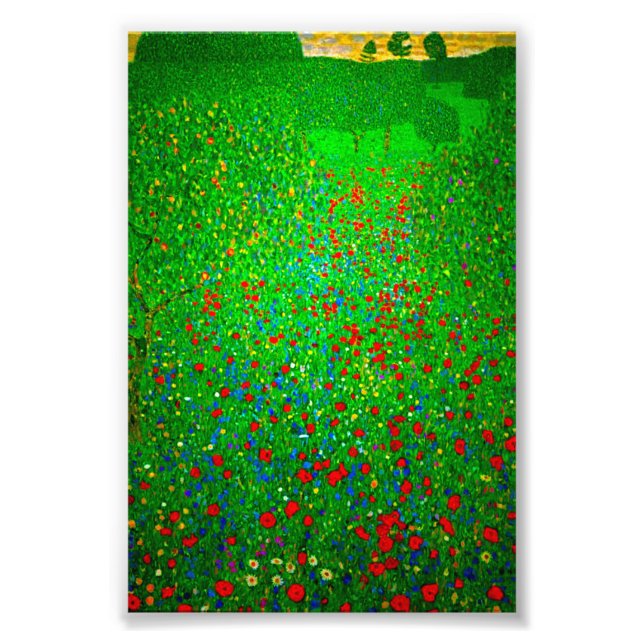 Gustav Klimt Poppy Field Photo Print (Front)