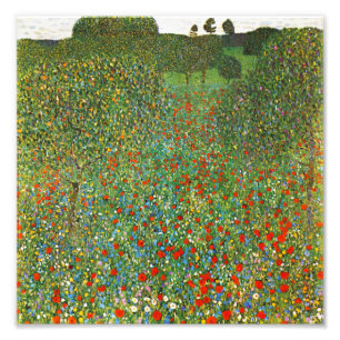 Gustav Klimt Poppy Field Photo Print