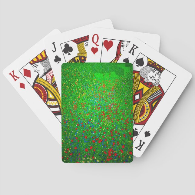 Gustav Klimt Poppy Field Playing Cards (Back)