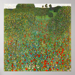 Gustav Klimt Poppy Field Poster