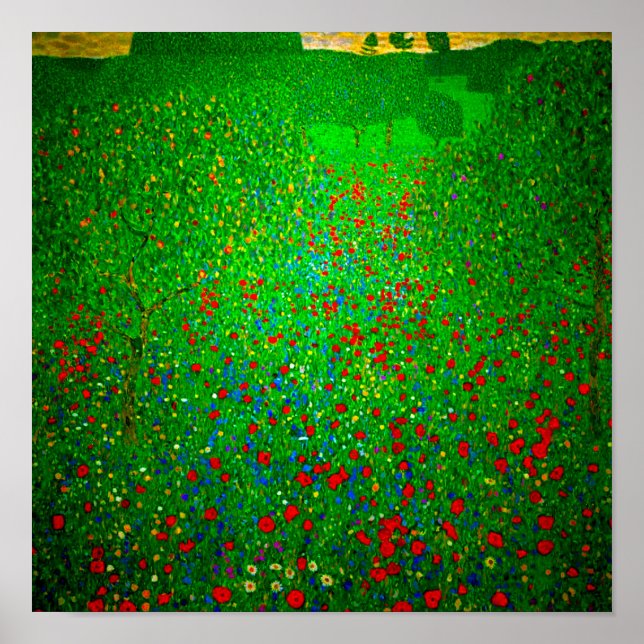 Gustav Klimt Poppy Field Poster (Front)