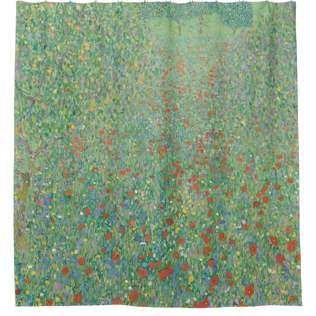 Gustav Klimt Poppy Field Shower Curtain (Front)