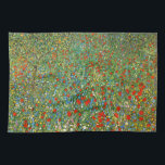 Gustav Klimt Poppy Field Tea Towel<br><div class="desc">Gustav Klimt Poppy Field. Oil painting on canvas from 1907. One of Austrian artist’s Gustav Klimt’s most enchanting landscapes, Poppy field features a beautiful field of blooming red poppies sprawling out into the distance with trees rising on the horizon. The painting features Klimt’s lovely mix of impressionism and art nouveau...</div>