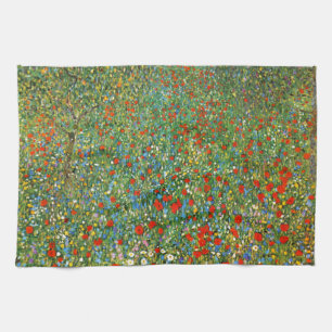 Gustav Klimt Poppy Field Tea Towel